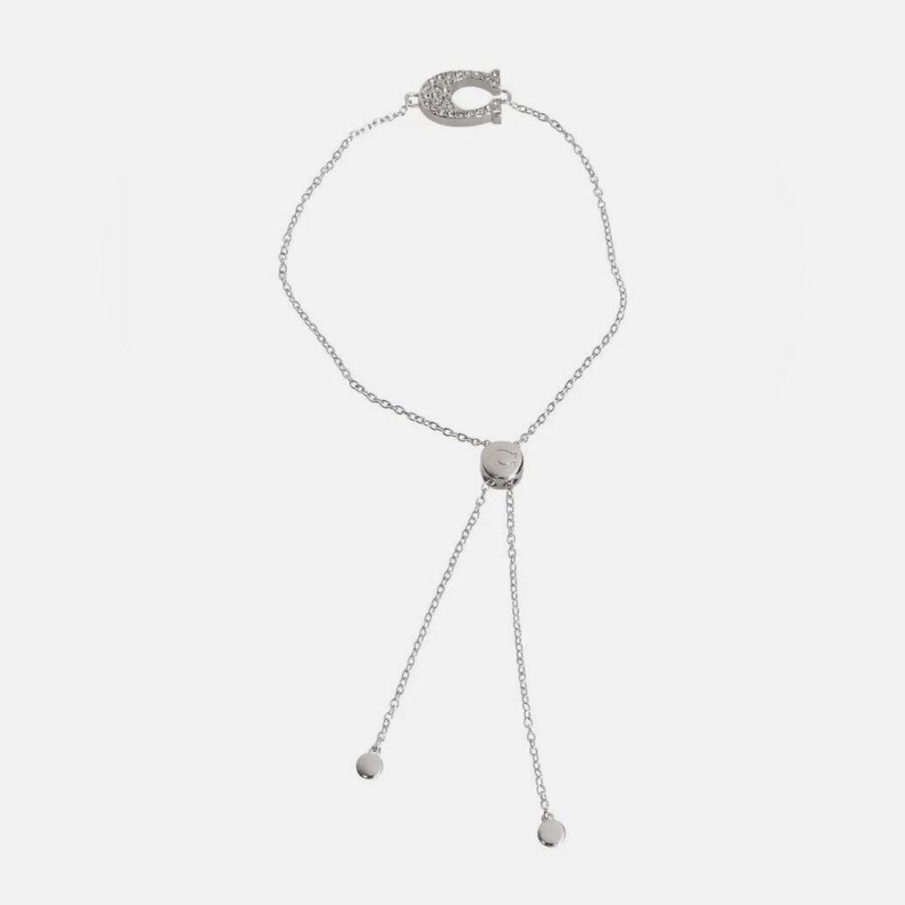 COACH Signature Slider Pave Bracelet Silver & Swarovski crystals & dust bag NWT - Picture 8 of 8